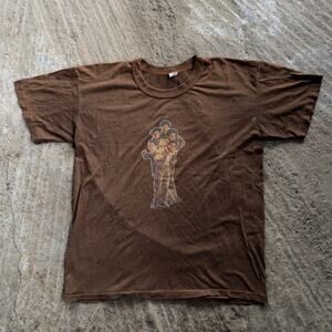 Vintage 80s The Jackson 5 T-Shirt Brown Graphic Band Soul Michael Boxy Large